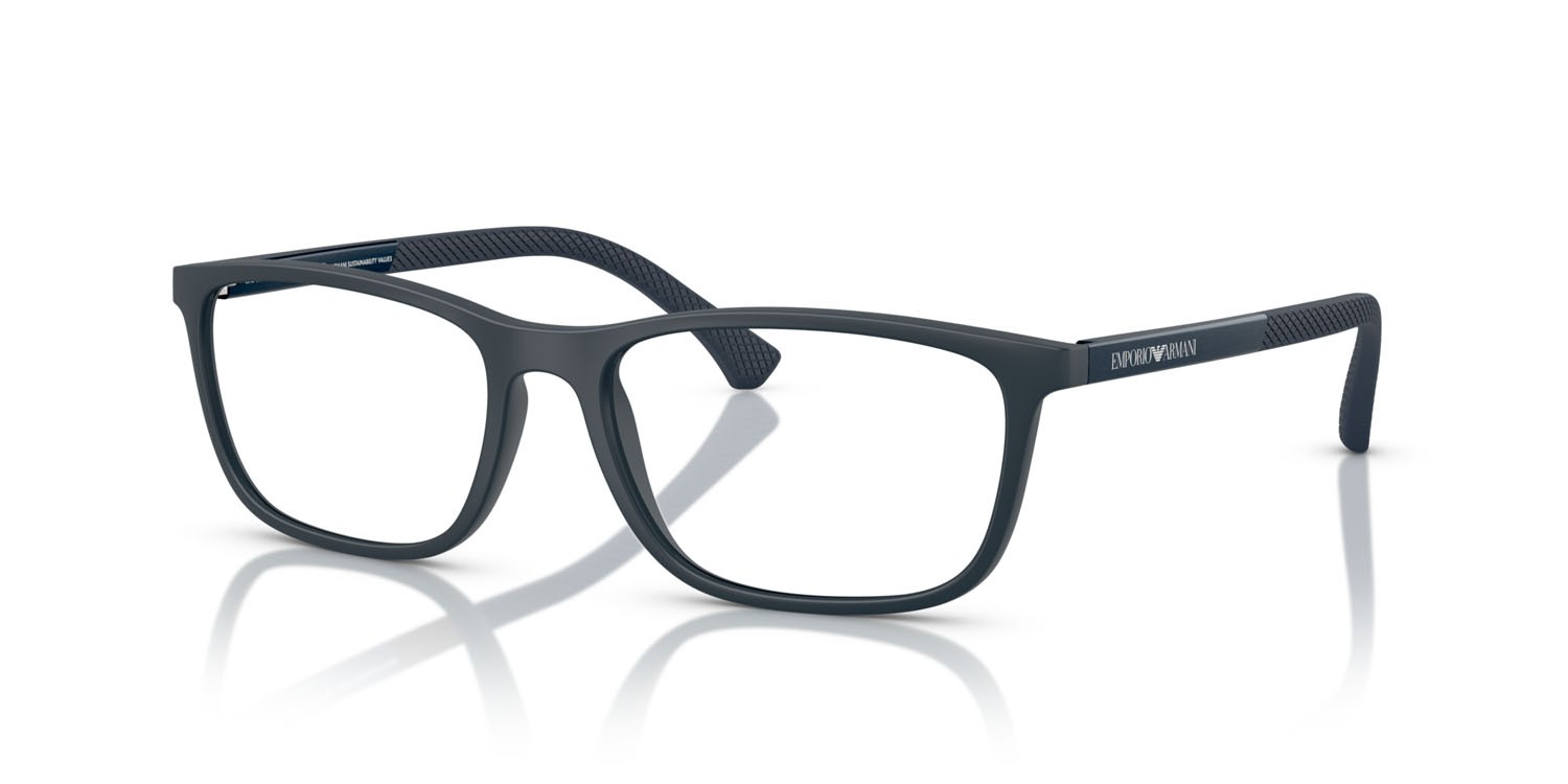 Occhiali da vista Emporio Armani EA 3069 (6189) colore blu opaco forma rettangolare lenti lente demo