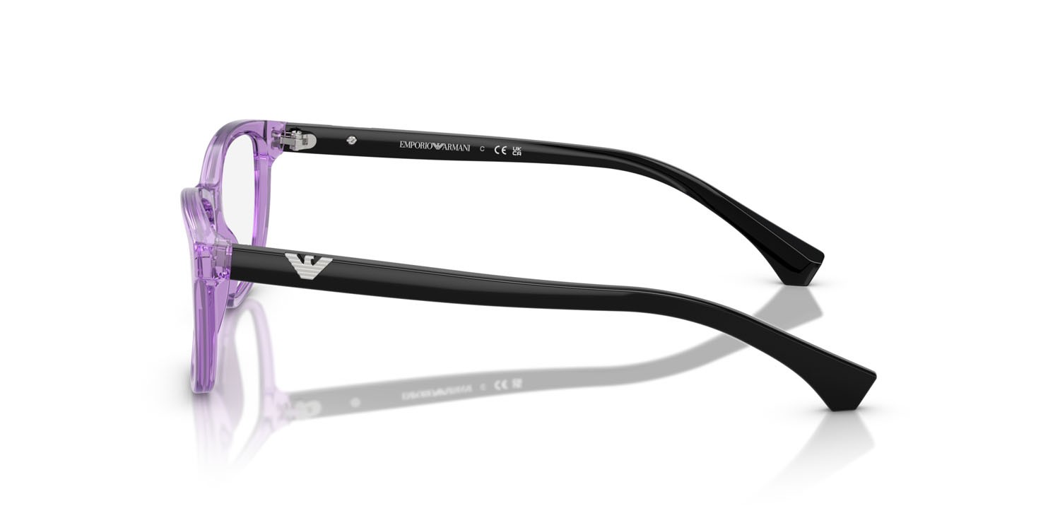 Eyeglasses Emporio Armani EA 3099 (6197) color violetto brillante trasparente shape cat eye lenses lente demo