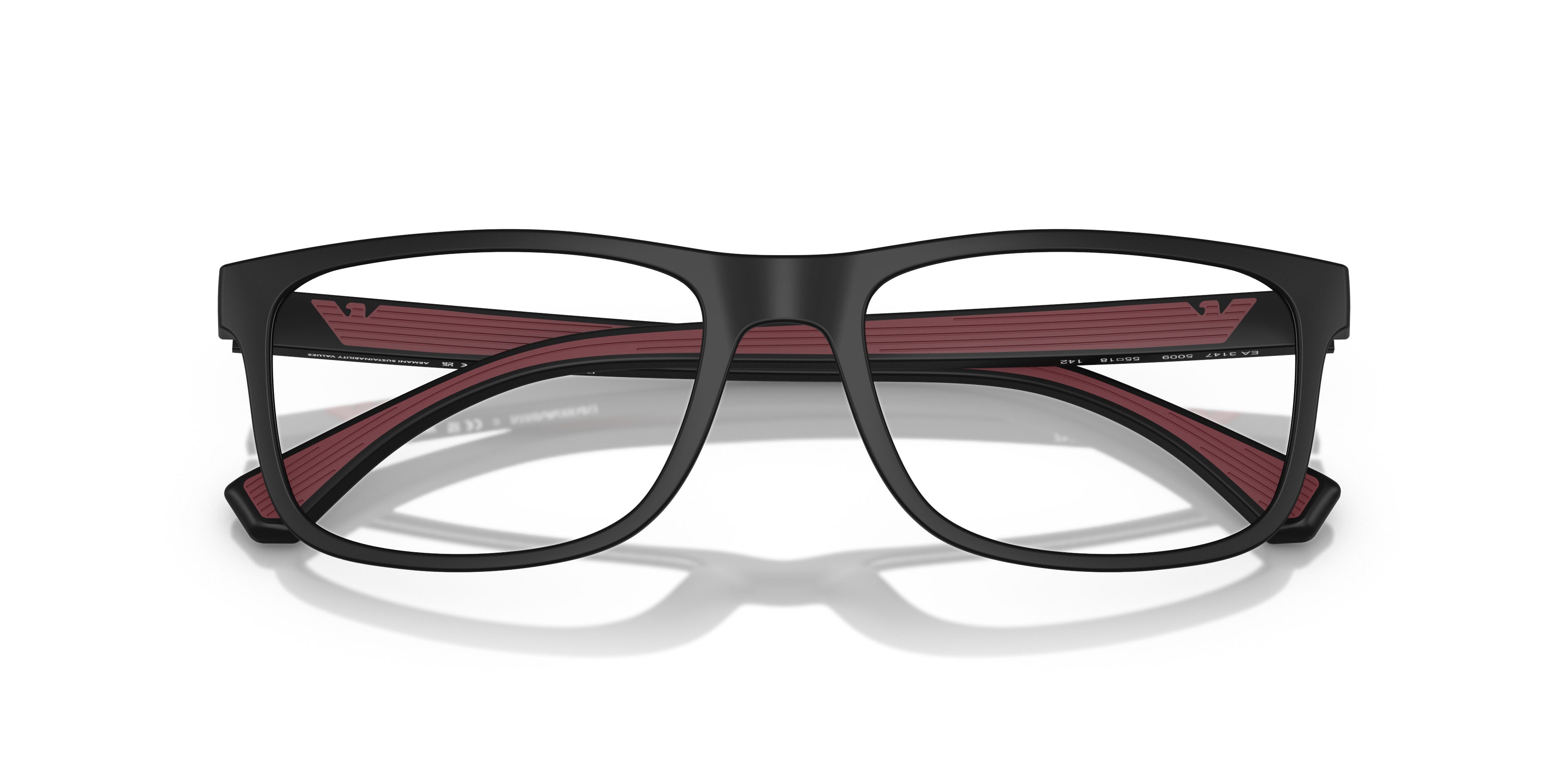 Occhiali da vista Emporio Armani EA 3147 (5009) colore nero opaco forma rettangolare lenti lente demo