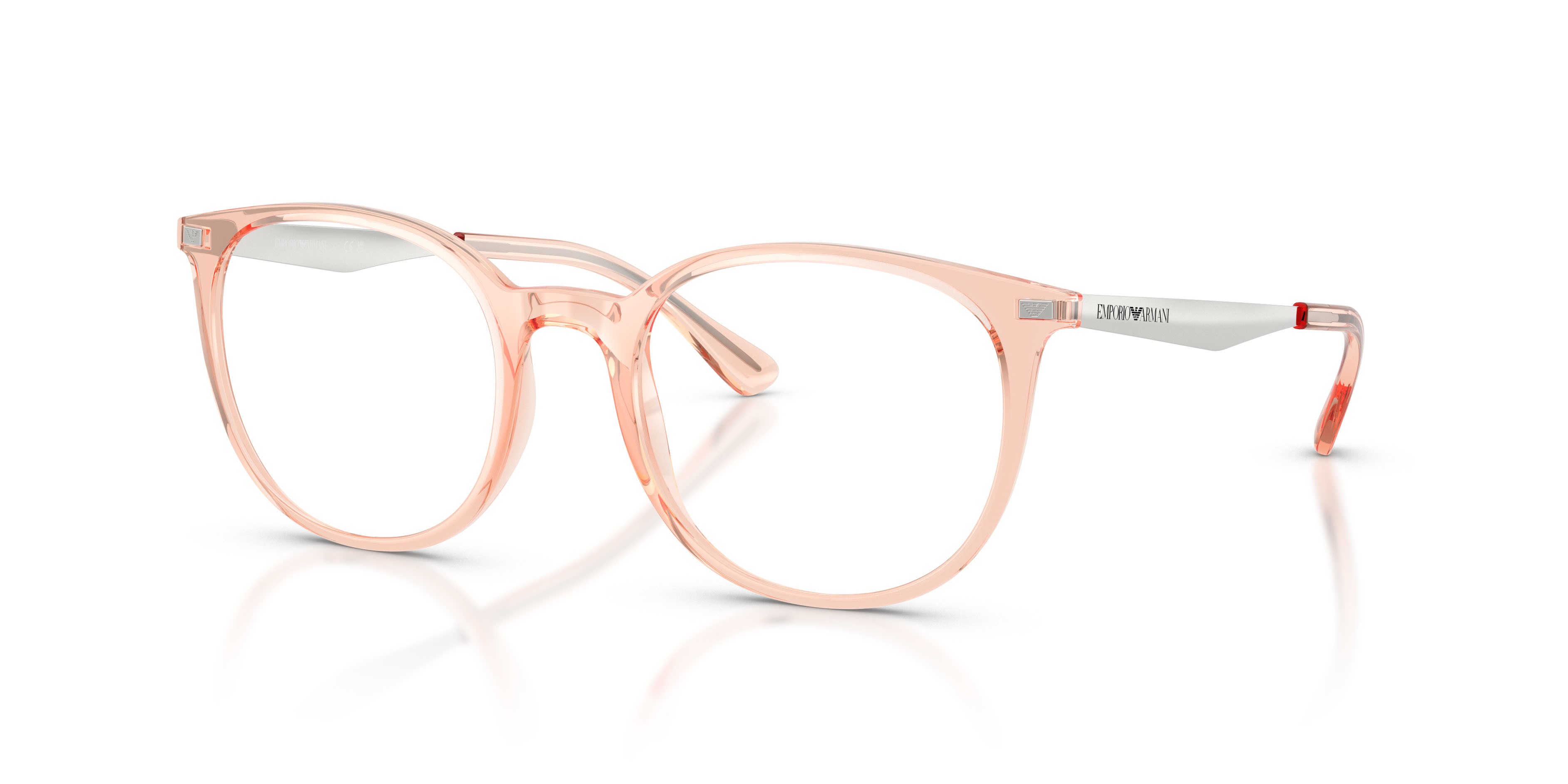 Eyeglasses Emporio Armani EA 3168 (6346) color rosa trasparente lucido shape pantos lenses lente demo