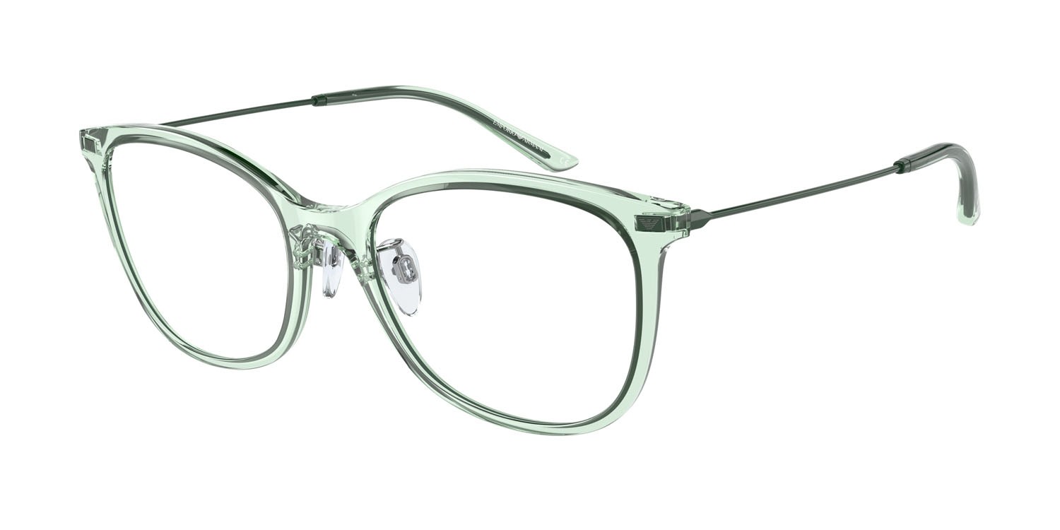 Brillen Emporio Armani EA 3199 (5068) farbe verde trasparente lucido form cat-eye gläser lente demo