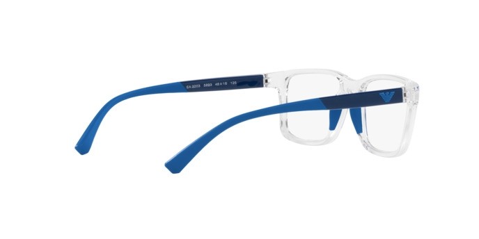 Brillen Emporio Armani EA 3203 (5893) farbe cristallo form quadratisch gläser lente demo