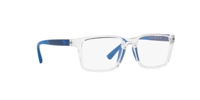 Brillen Emporio Armani EA 3203 (5893) farbe cristallo form quadratisch gläser lente demo
