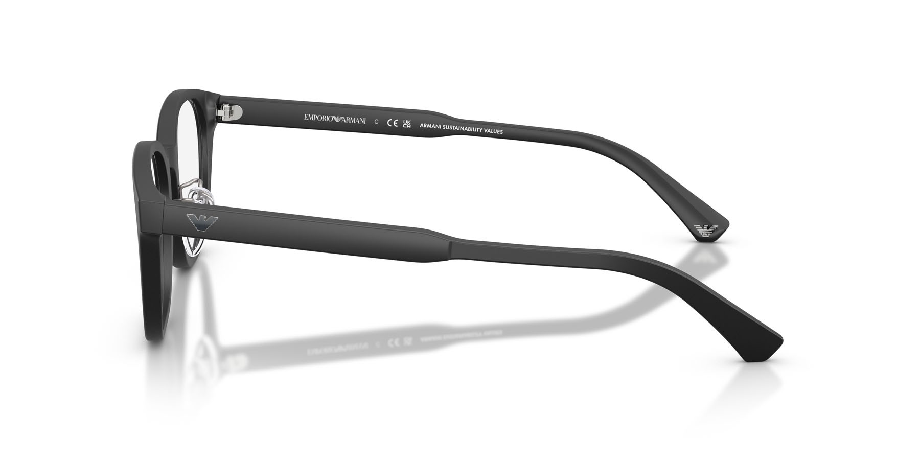 Occhiali da vista Emporio Armani EA 3216D (5001) colore nero opaco forma pantos lenti lente demo