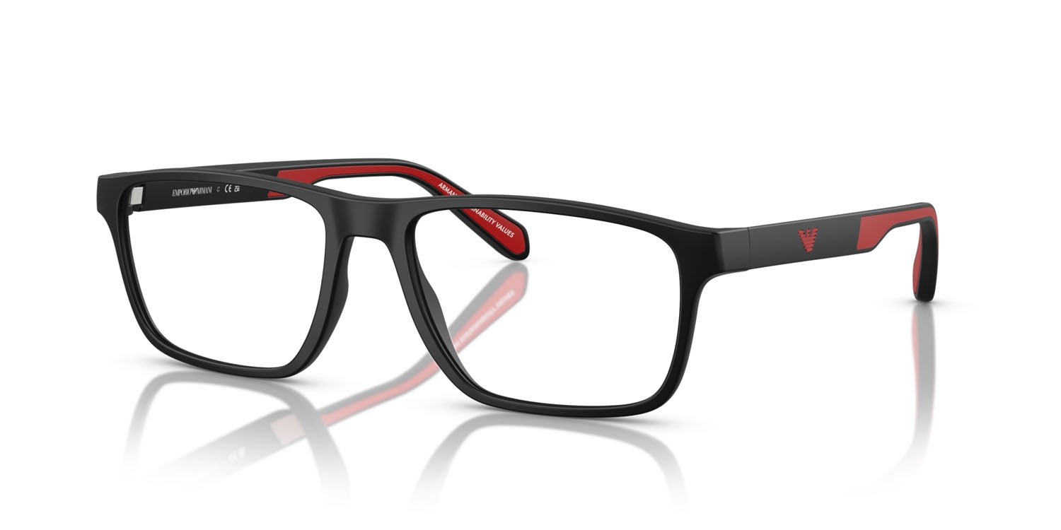 Occhiali da vista Emporio Armani EA 3233 (5997) colore nero opaco forma rettangolare lenti lente demo