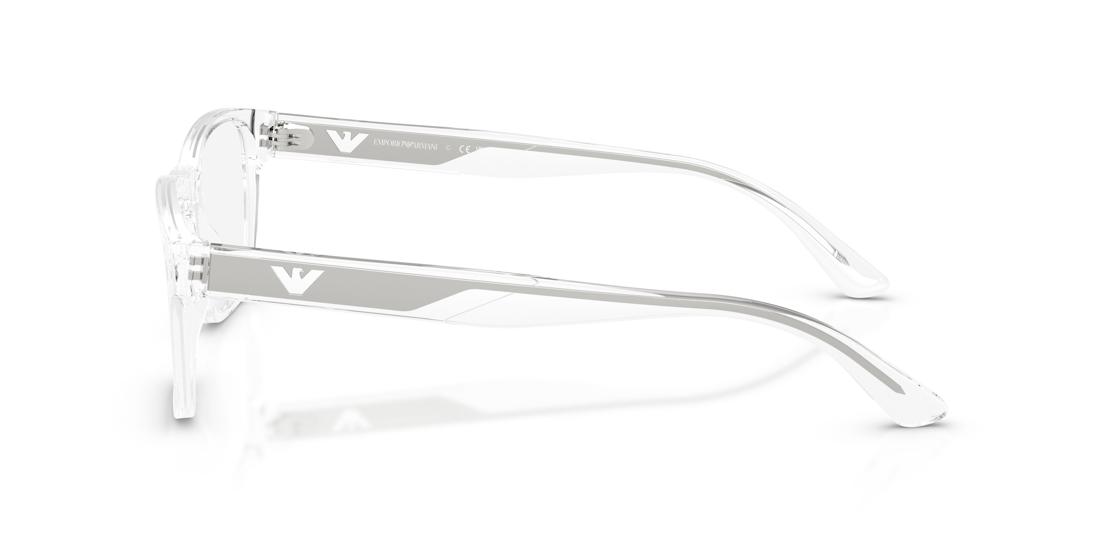 Occhiali da vista Emporio Armani EA 3239 (6344) colore crystal brillante forma rettangolare lenti lente demo