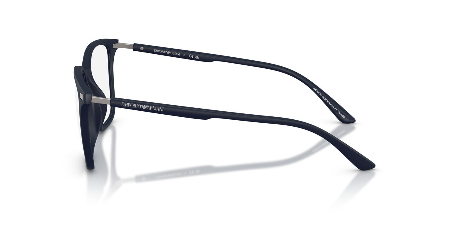 Occhiali da vista Emporio Armani EA 3242U (5088) colore blue opaco forma quadrato lenti lente demo