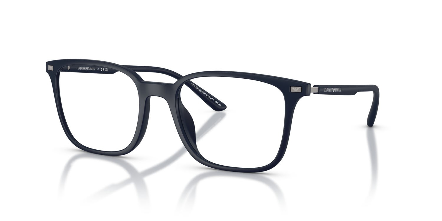 Occhiali da vista Emporio Armani EA 3242U (5088) colore blue opaco forma quadrato lenti lente demo