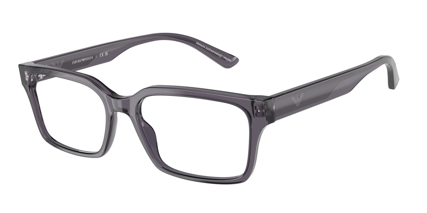 Occhiali da vista Emporio Armani EA 3244 (6106) colore grigio scuro trasparente forma rettangolare lenti lente demo