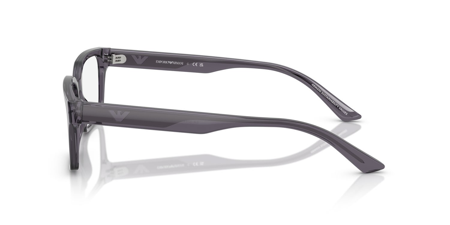 Occhiali da vista Emporio Armani EA 3244 (6106) colore grigio scuro trasparente forma rettangolare lenti lente demo