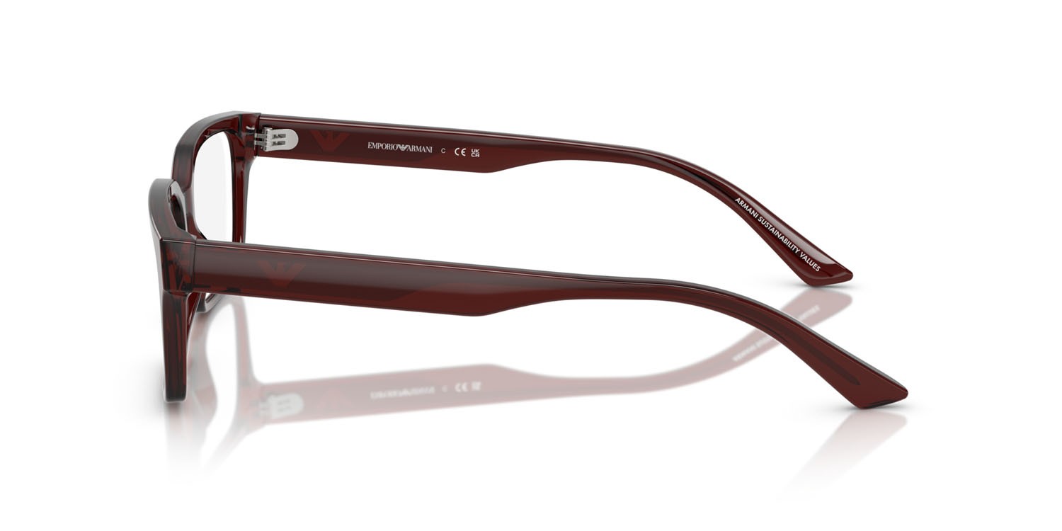 Occhiali da vista Emporio Armani EA 3244 (6174) colore marrone trasparente forma rettangolare lenti lente demo