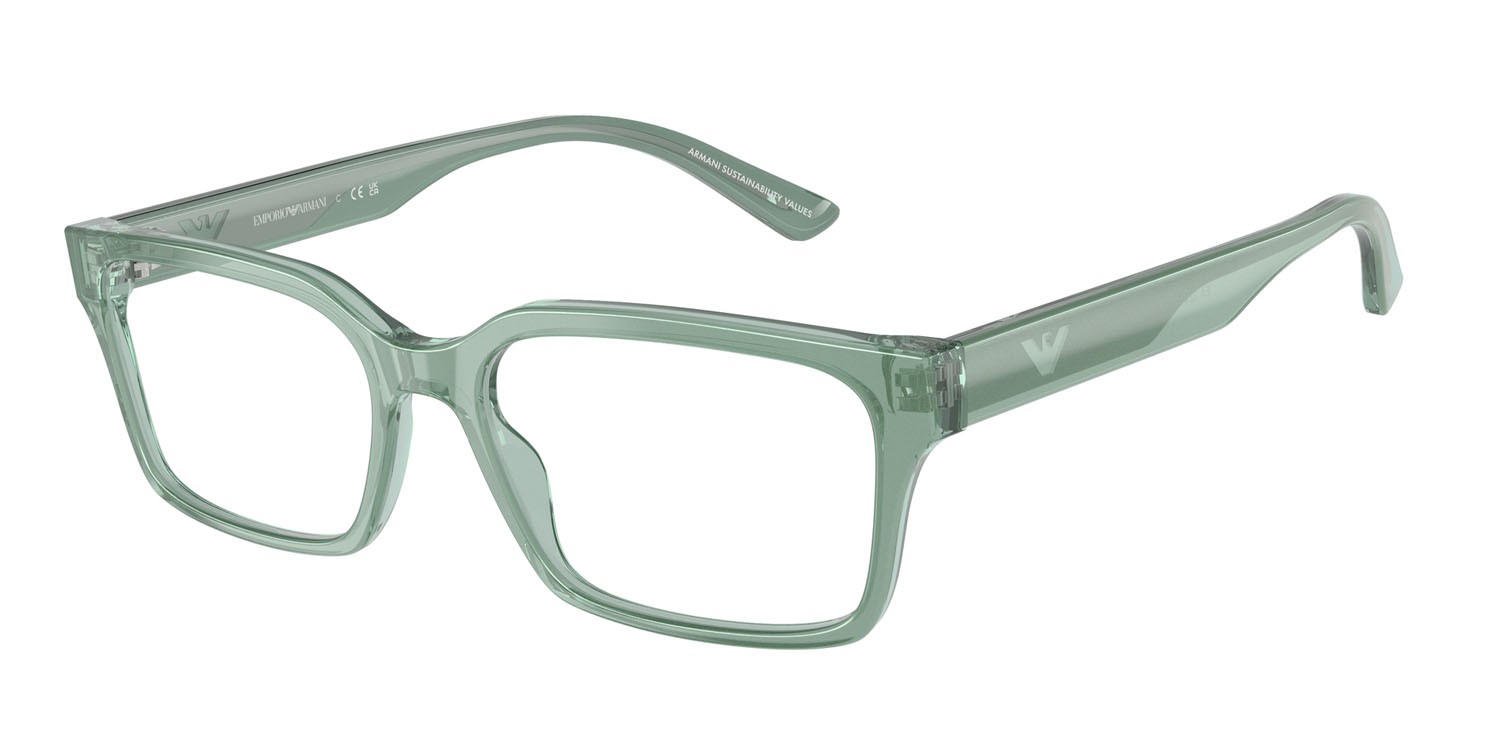 Occhiali da vista Emporio Armani EA 3244 (6176) colore verde iridescente forma rettangolare lenti lente demo
