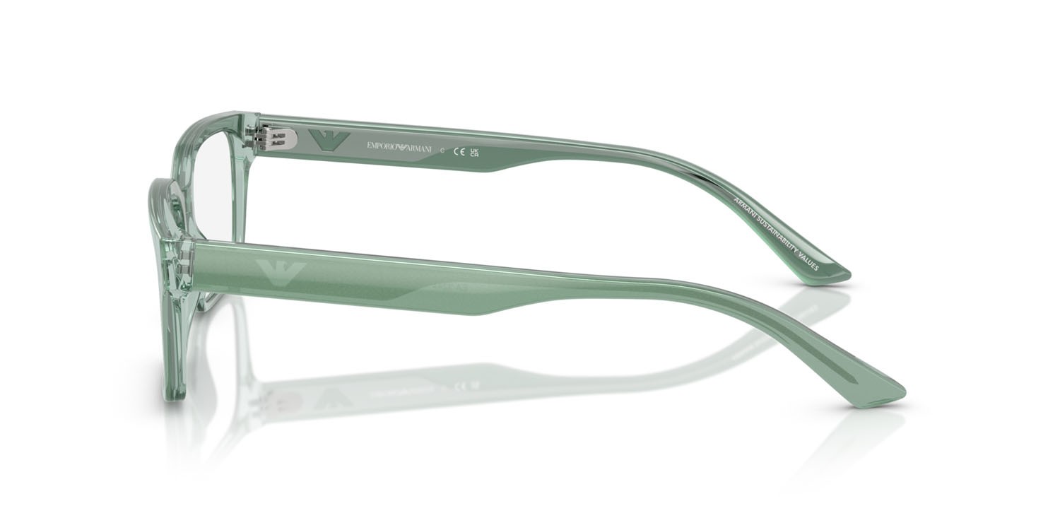 Occhiali da vista Emporio Armani EA 3244 (6176) colore verde iridescente forma rettangolare lenti lente demo