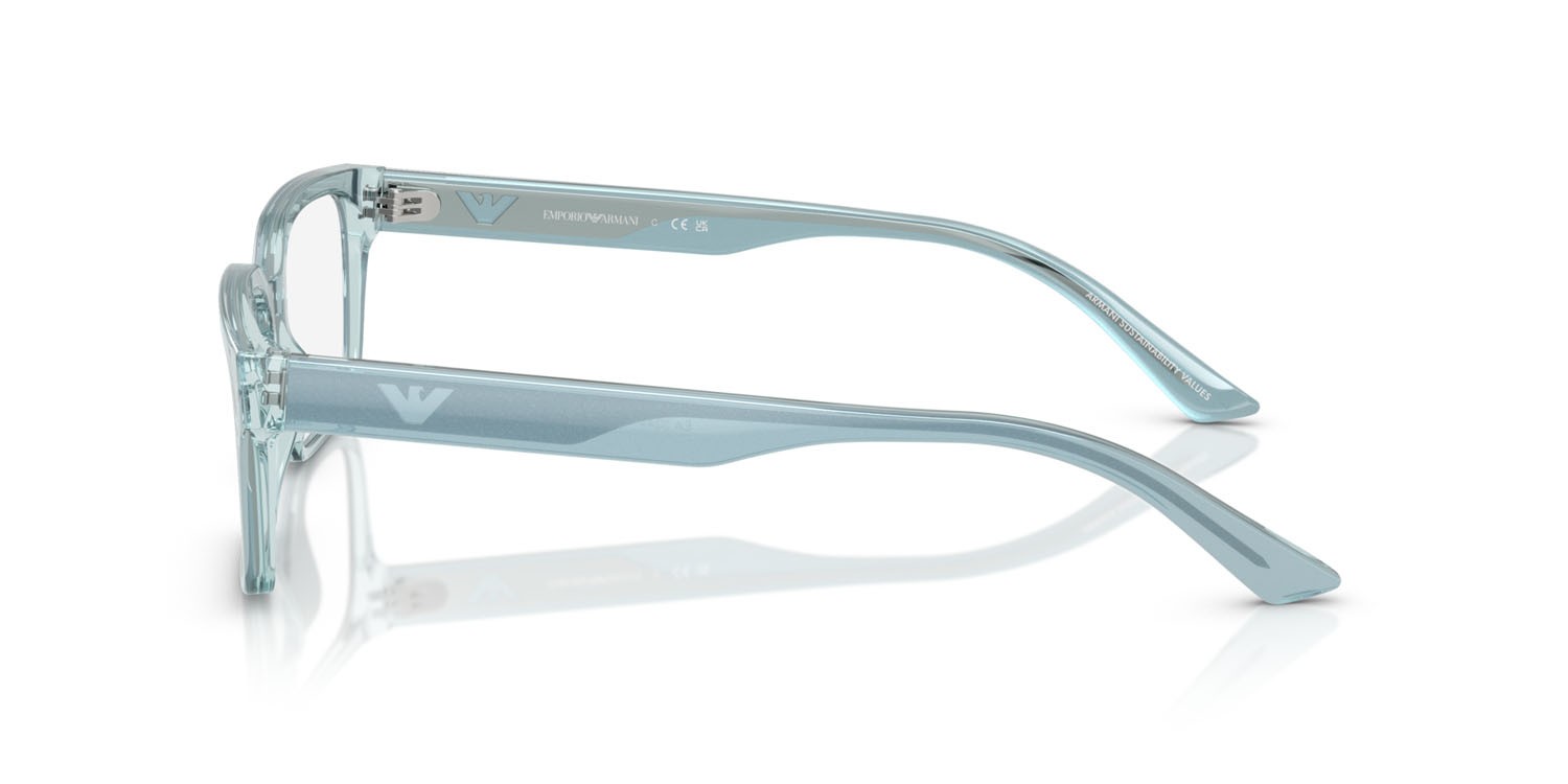 Occhiali da vista Emporio Armani EA 3244 (6178) colore azzurro iridescente forma rettangolare lenti lente demo