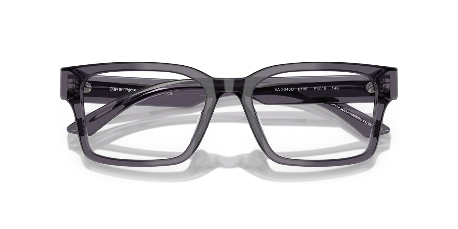 Eyeglasses Emporio Armani EA 3245U (6106) color grigio trasparente shape rectangle lenses lente demo