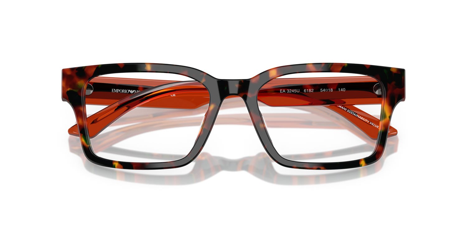 Eyeglasses Emporio Armani EA 3245U (6182) color marrone havana shape rectangle lenses lente demo