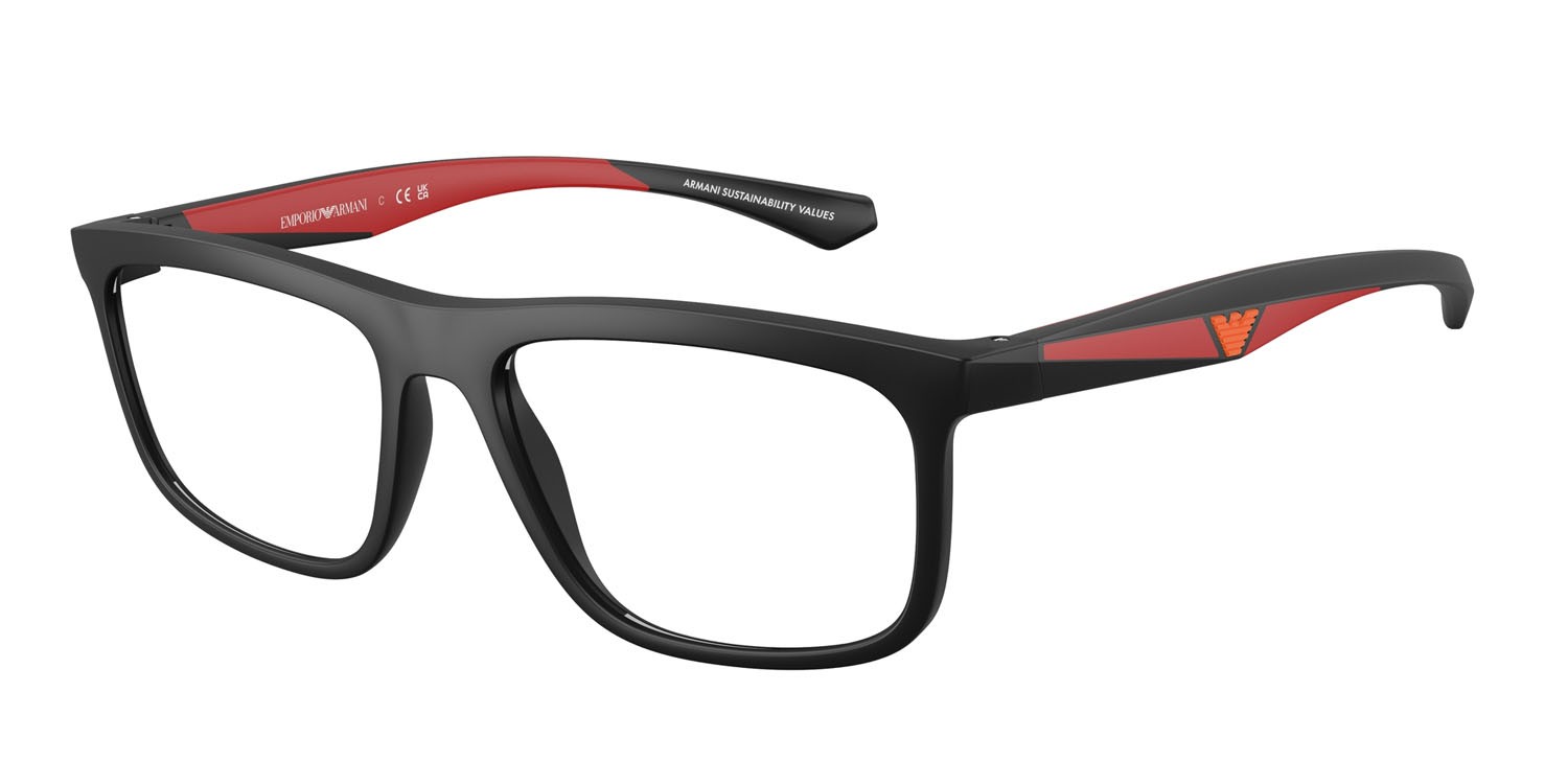 Occhiali da vista Emporio Armani EA 3246 (5009) colore nero opaco forma quadrato lenti lente demo