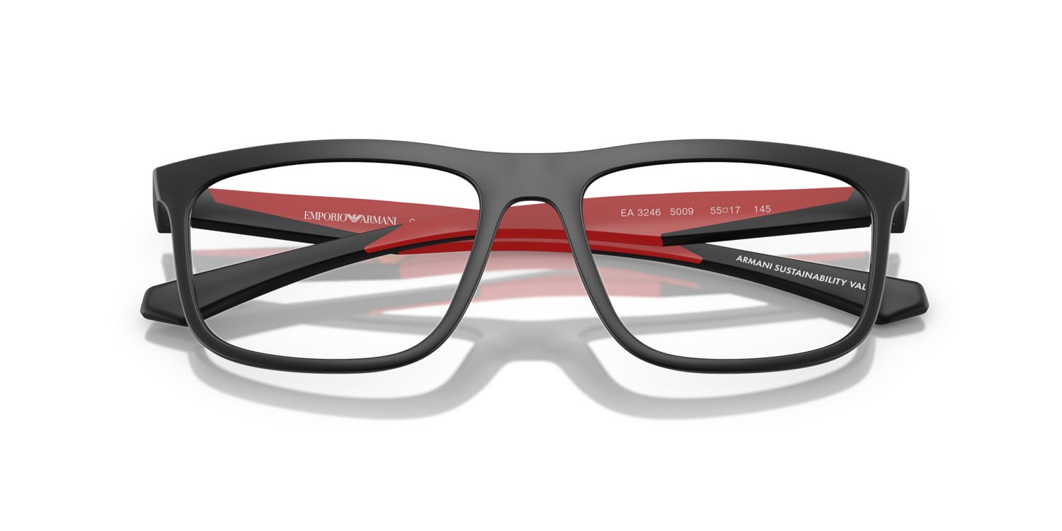 Occhiali da vista Emporio Armani EA 3246 (5009) colore nero opaco forma quadrato lenti lente demo