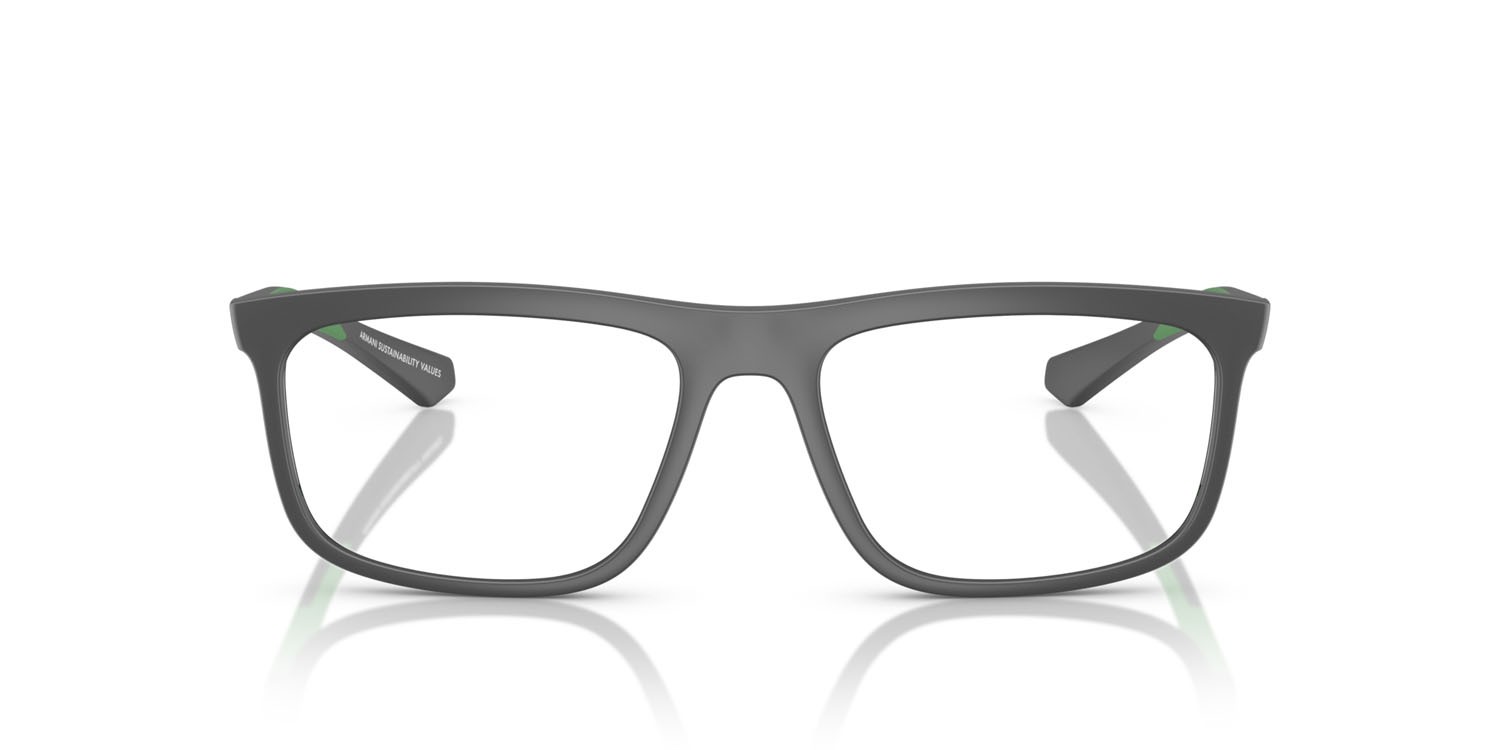 Occhiali da vista Emporio Armani EA 3246 (6188) colore grigio opaco forma quadrato lenti lente demo