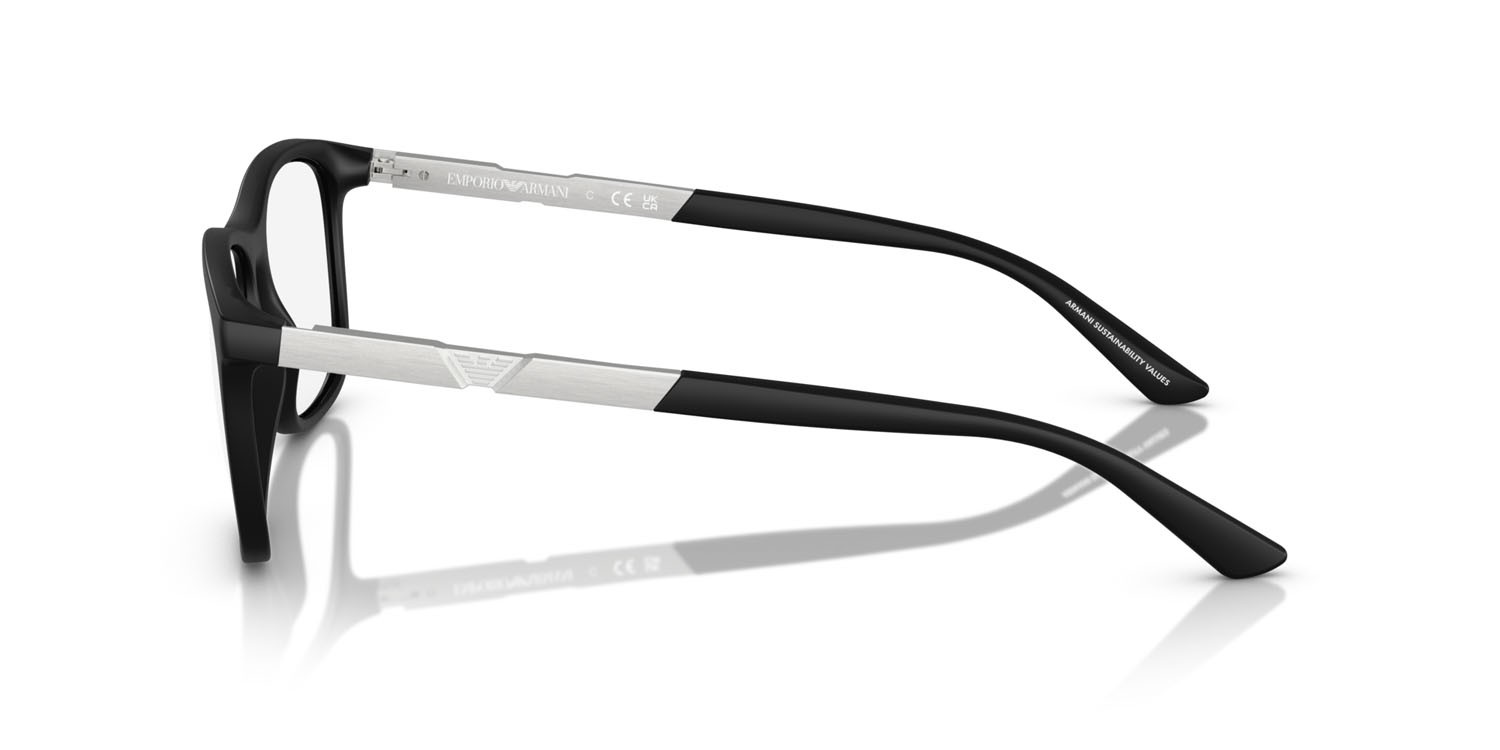 Occhiali da vista Emporio Armani EA 3247 (5001) colore nero opaco forma quadrato lenti lente demo