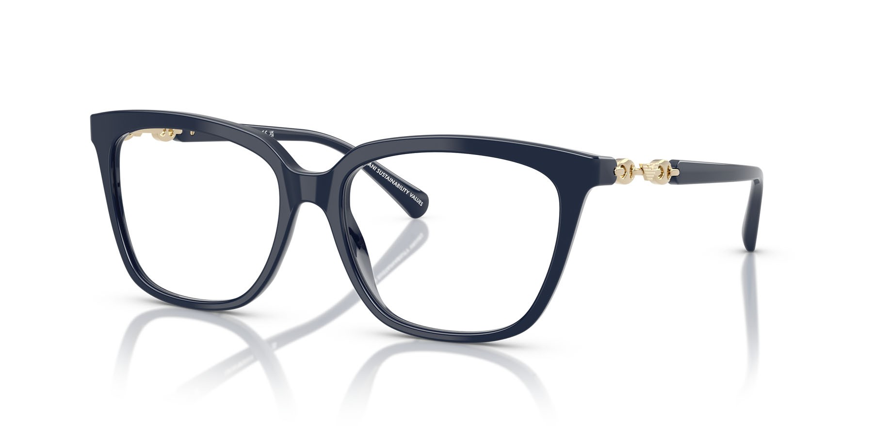 Eyeglasses Emporio Armani EA 3248 (6039) color blu lucido shape cat eye lenses lente demo