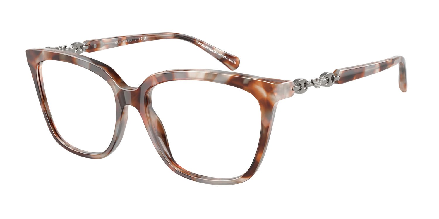 Occhiali da vista Emporio Armani EA 3248 (6195) colore grigio havana lucido forma cat eye lenti lente demo