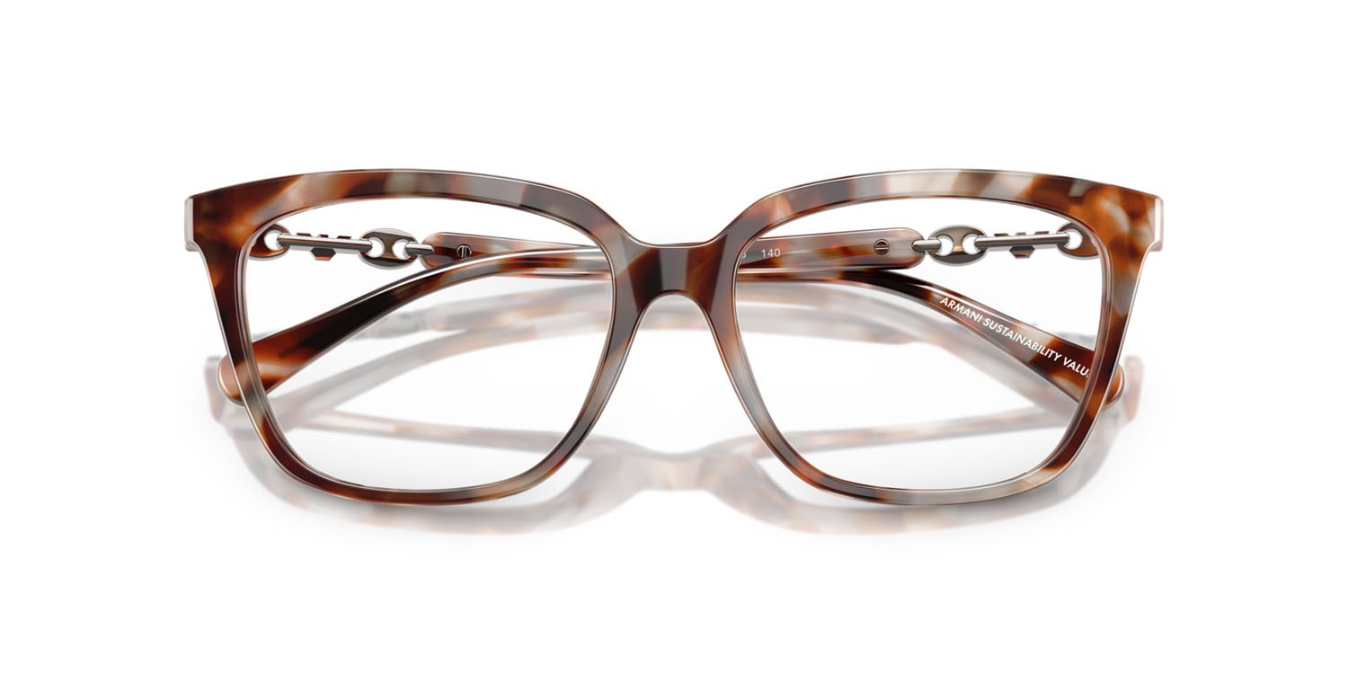 Occhiali da vista Emporio Armani EA 3248 (6195) colore grigio havana lucido forma cat eye lenti lente demo