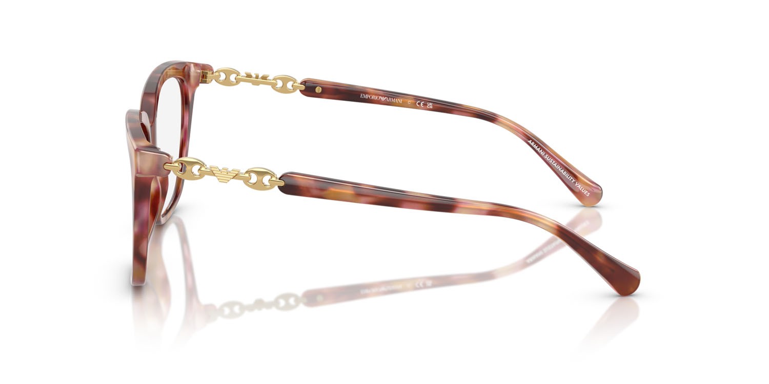 Eyeglasses Emporio Armani EA 3248 (6196) color rosso havana lucido shape cat eye lenses lente demo