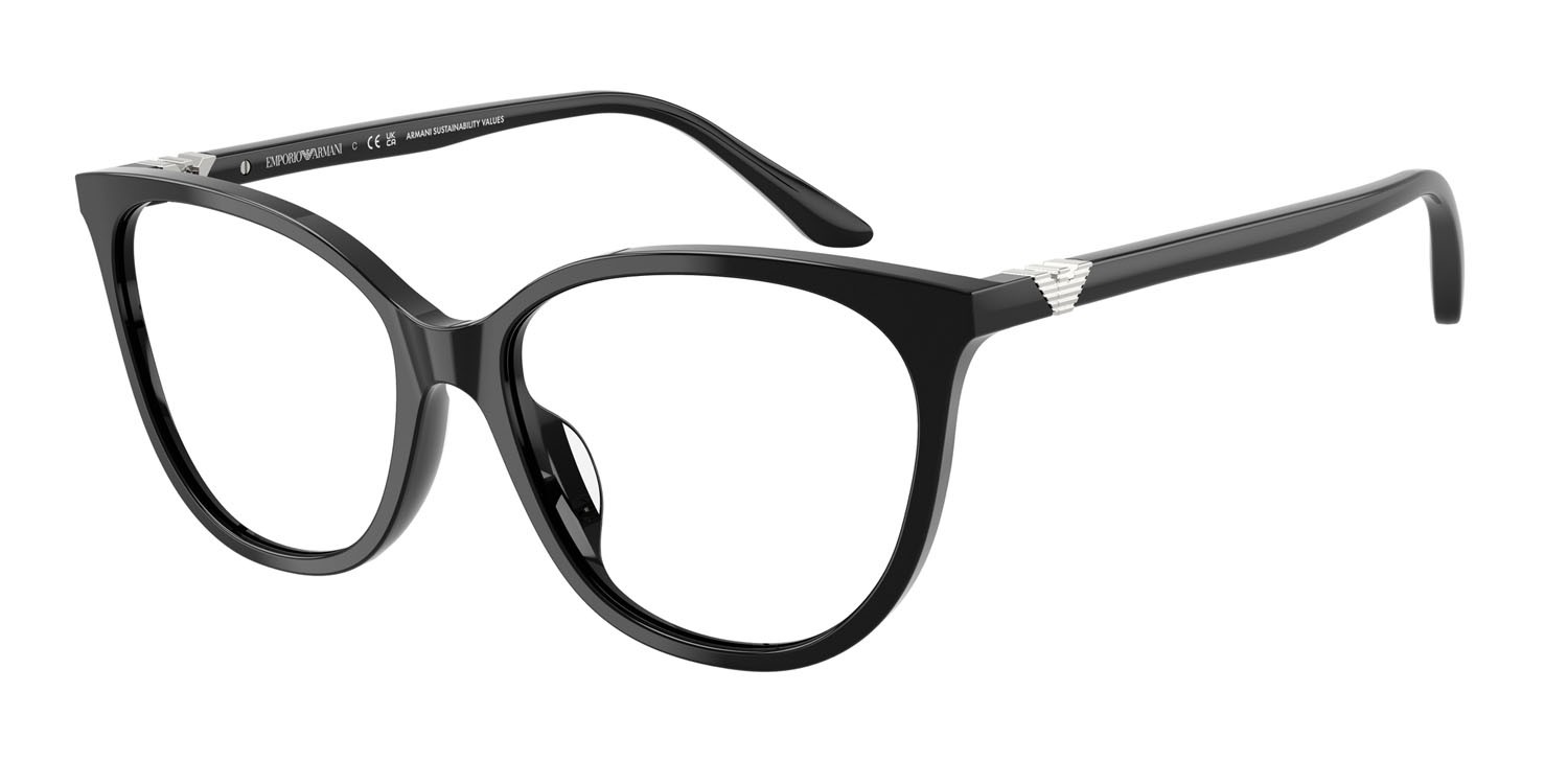 Eyeglasses Emporio Armani EA 3249U (5017) color nero lucido shape cat eye lenses lente demo