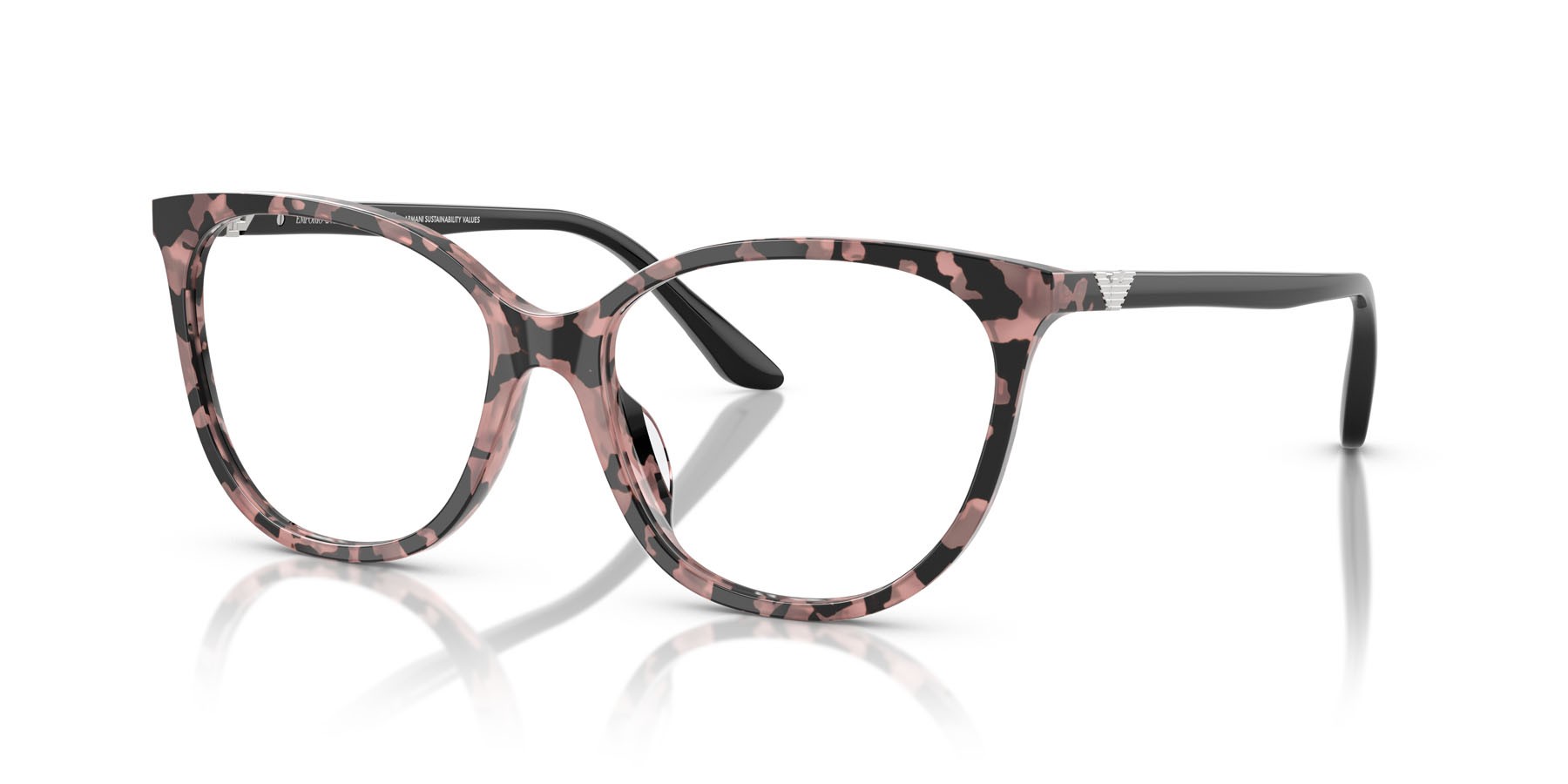 Eyeglasses Emporio Armani EA 3249U (5766) color rosa lucido havana shape cat eye lenses lente demo