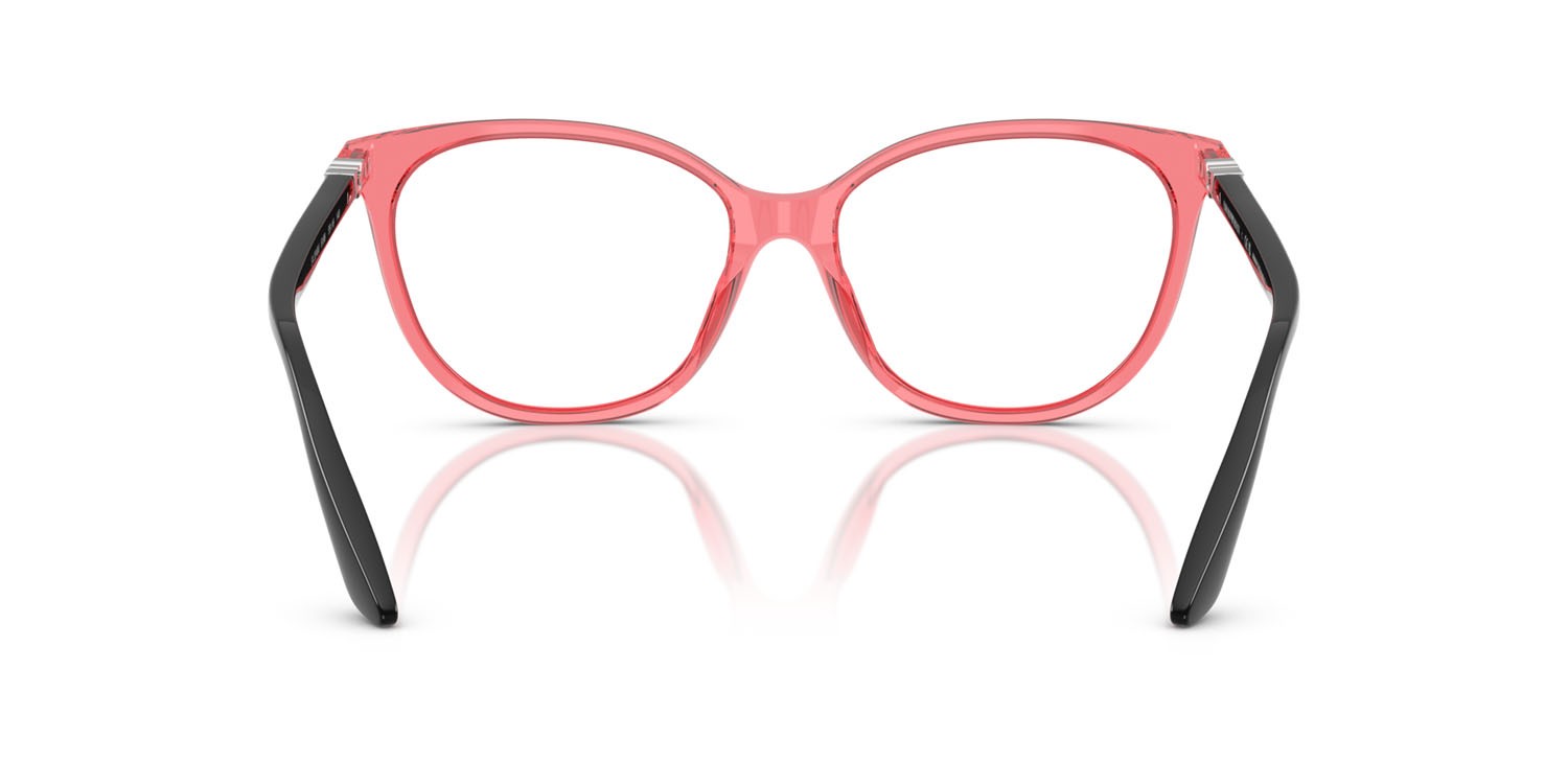Eyeglasses Emporio Armani EA 3249U (6198) color rosso brillante trasparente shape cat eye lenses lente demo