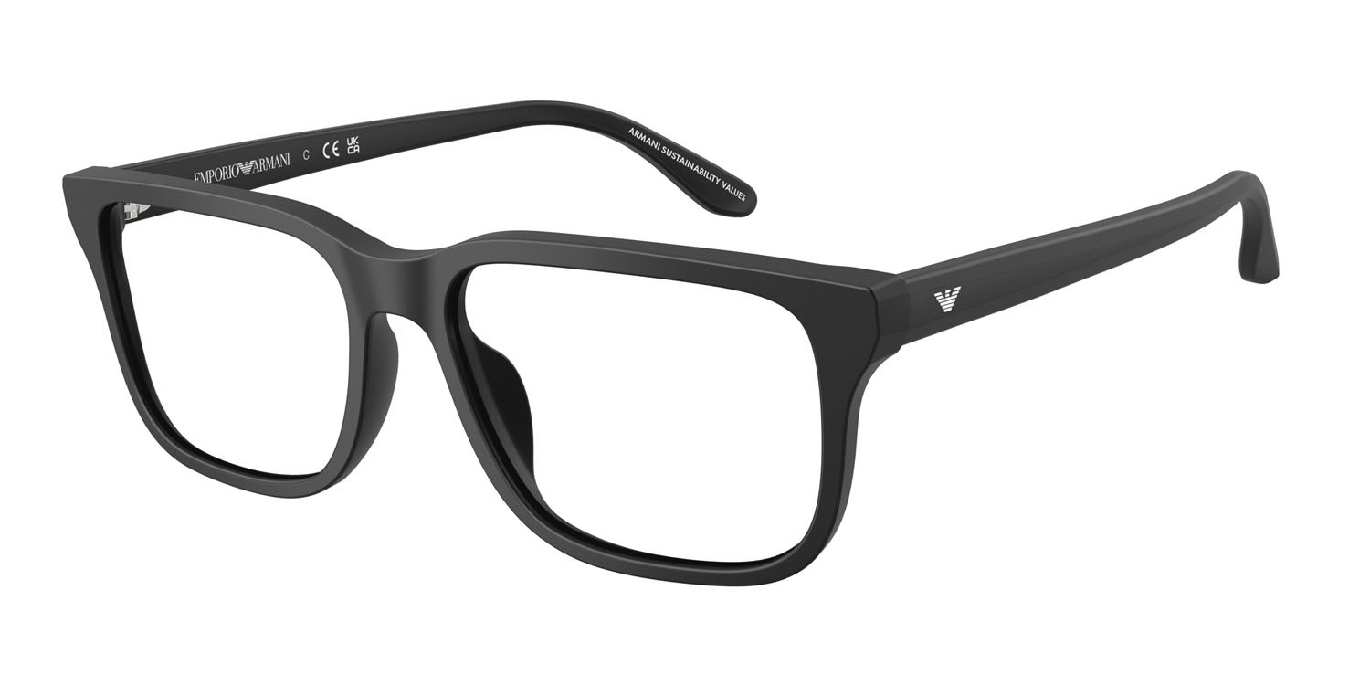 Occhiali da vista Emporio Armani EA 3250U (5017) colore nero opaco forma rettangolare lenti lente demo
