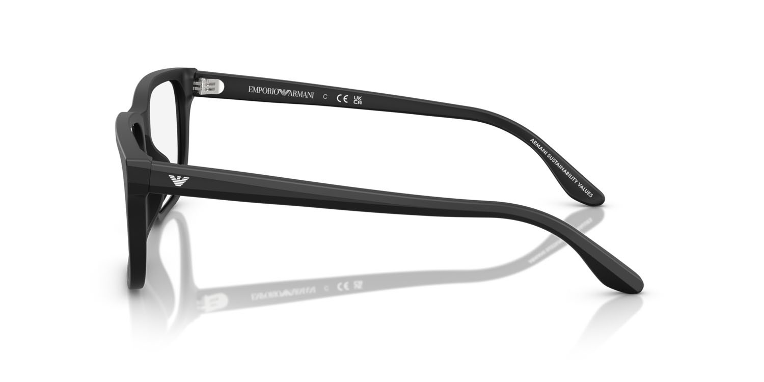Occhiali da vista Emporio Armani EA 3250U (5017) colore nero opaco forma rettangolare lenti lente demo