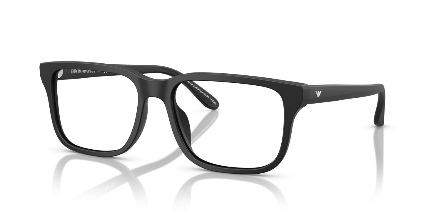 Occhiali da vista Emporio Armani EA 3250U (5017) colore nero opaco forma rettangolare lenti lente demo