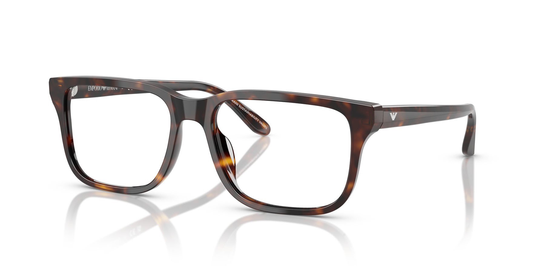 Occhiali da vista Emporio Armani EA 3250U (5026) colore havana lucido forma rettangolare lenti lente demo