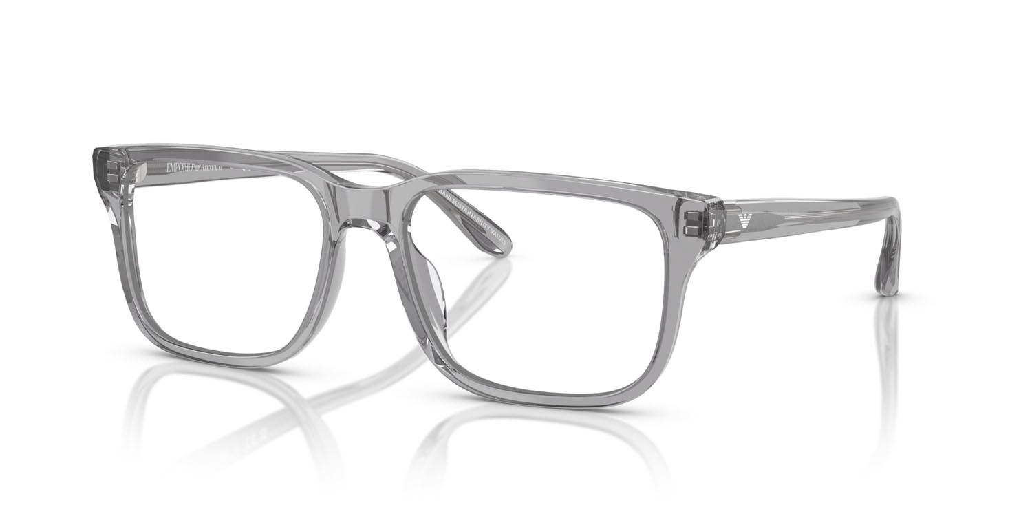 Occhiali da vista Emporio Armani EA 3250U (6202) colore grigio trasparente lucido forma rettangolare lenti lente demo