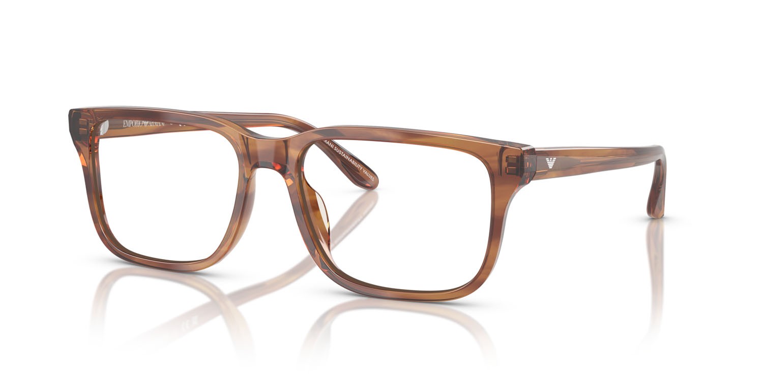 Occhiali da vista Emporio Armani EA 3250U (6203) colore marrone havana lucido forma rettangolare lenti lente demo