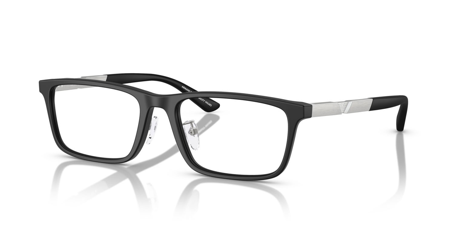 Occhiali da vista Emporio Armani EA 3251D (5001) colore nero opaco forma rettangolare lenti lente demo