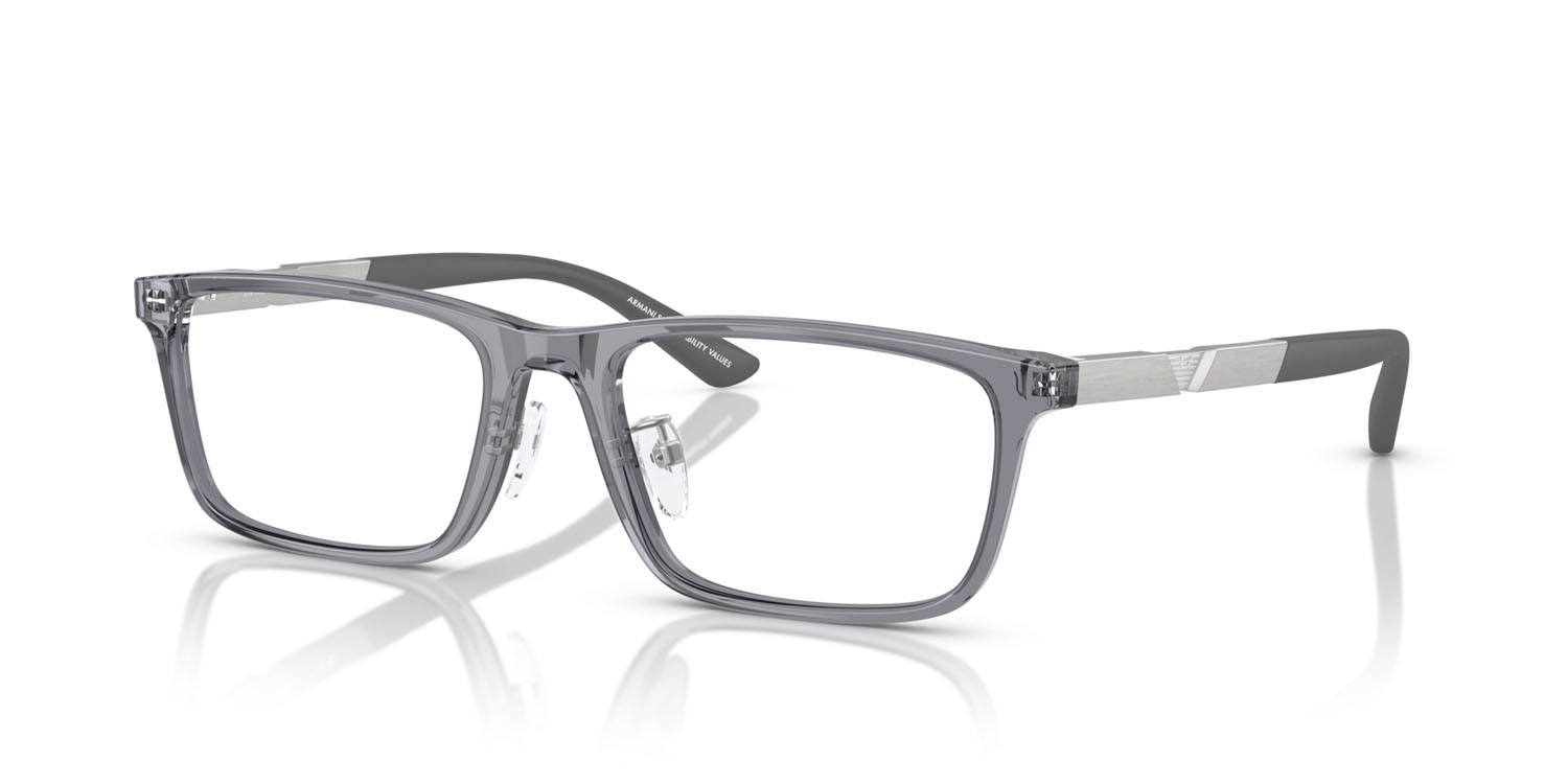 Occhiali da vista Emporio Armani EA 3251D (6206) colore grigio trasparente lucido forma rettangolare lenti lente demo