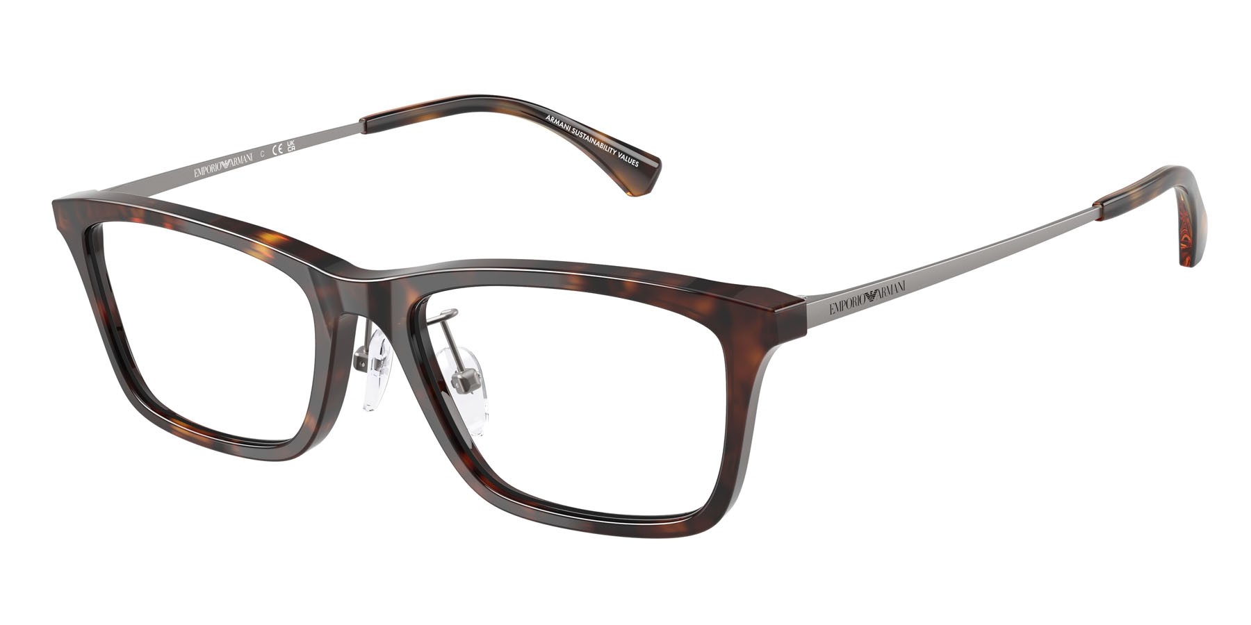 Occhiali da vista Emporio Armani EA 3252D (5026) colore havana lucido forma rettangolare lenti lente demo
