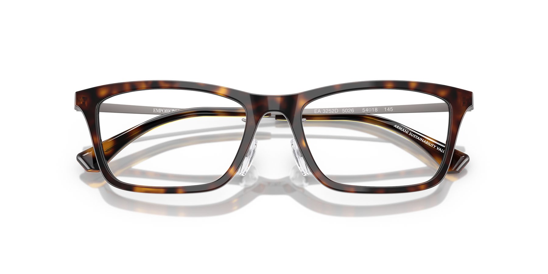 Occhiali da vista Emporio Armani EA 3252D (5026) colore havana lucido forma rettangolare lenti lente demo