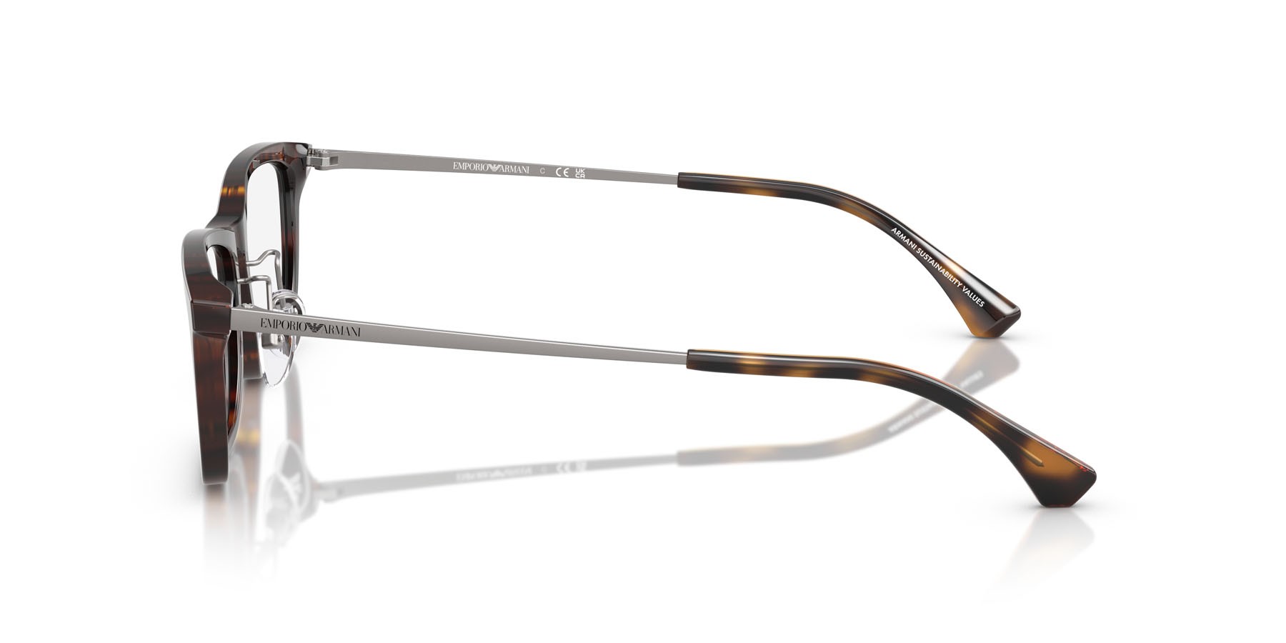 Occhiali da vista Emporio Armani EA 3252D (5026) colore havana lucido forma rettangolare lenti lente demo