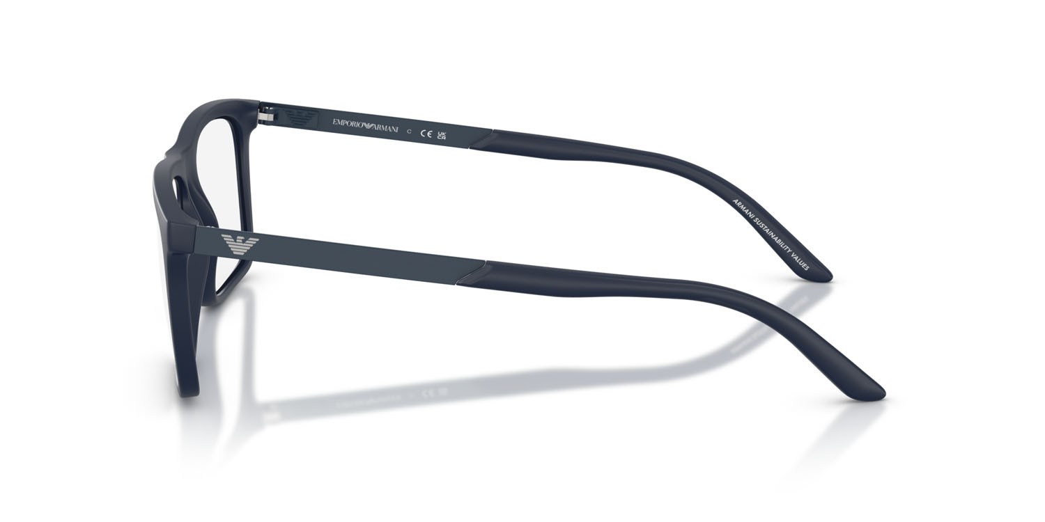 Occhiali da vista Emporio Armani EA 3253 (6244) colore blu opaco forma quadrato lenti lente demo
