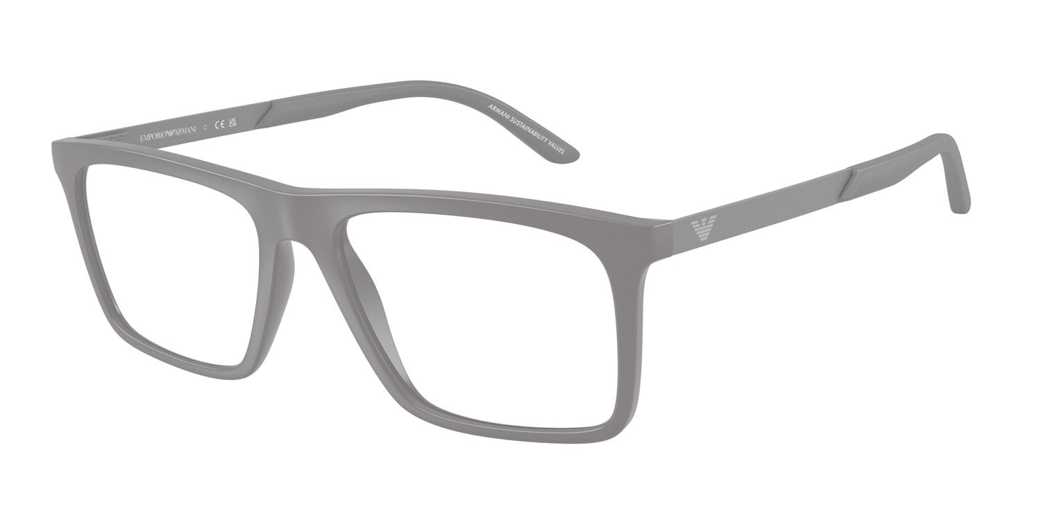 Occhiali da vista Emporio Armani EA 3253 (6245) colore grigio opaco forma quadrato lenti lente demo