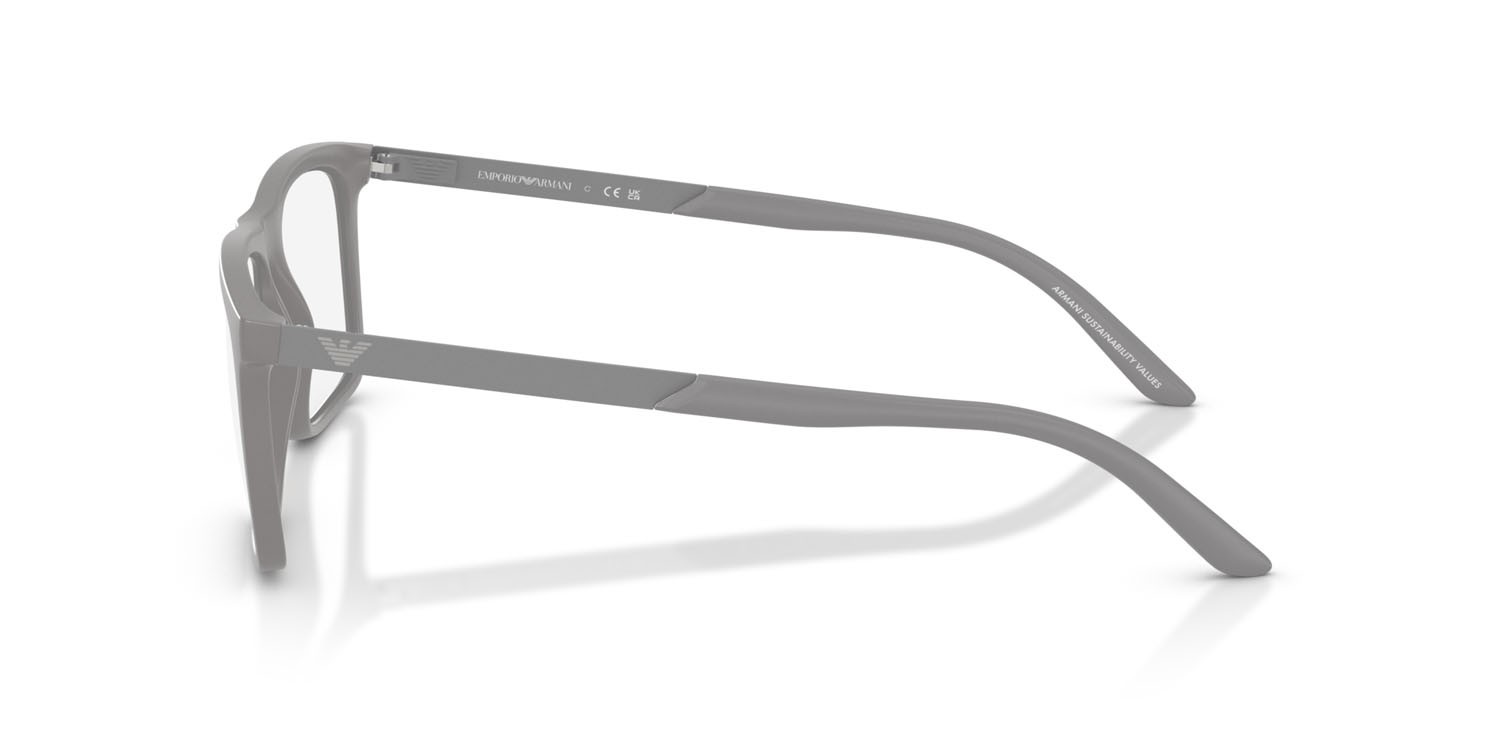 Occhiali da vista Emporio Armani EA 3253 (6245) colore grigio opaco forma quadrato lenti lente demo