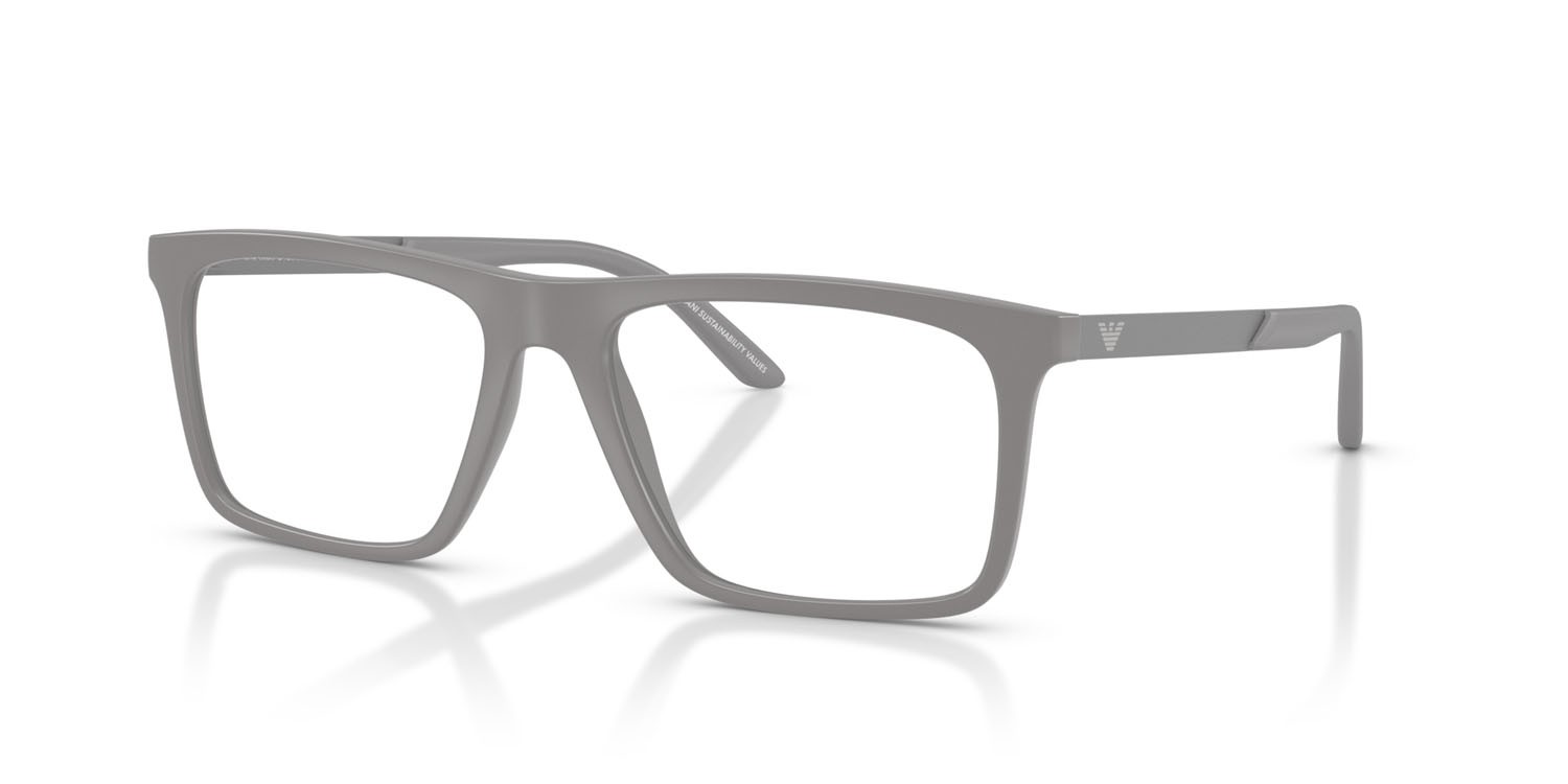 Occhiali da vista Emporio Armani EA 3253 (6245) colore grigio opaco forma quadrato lenti lente demo