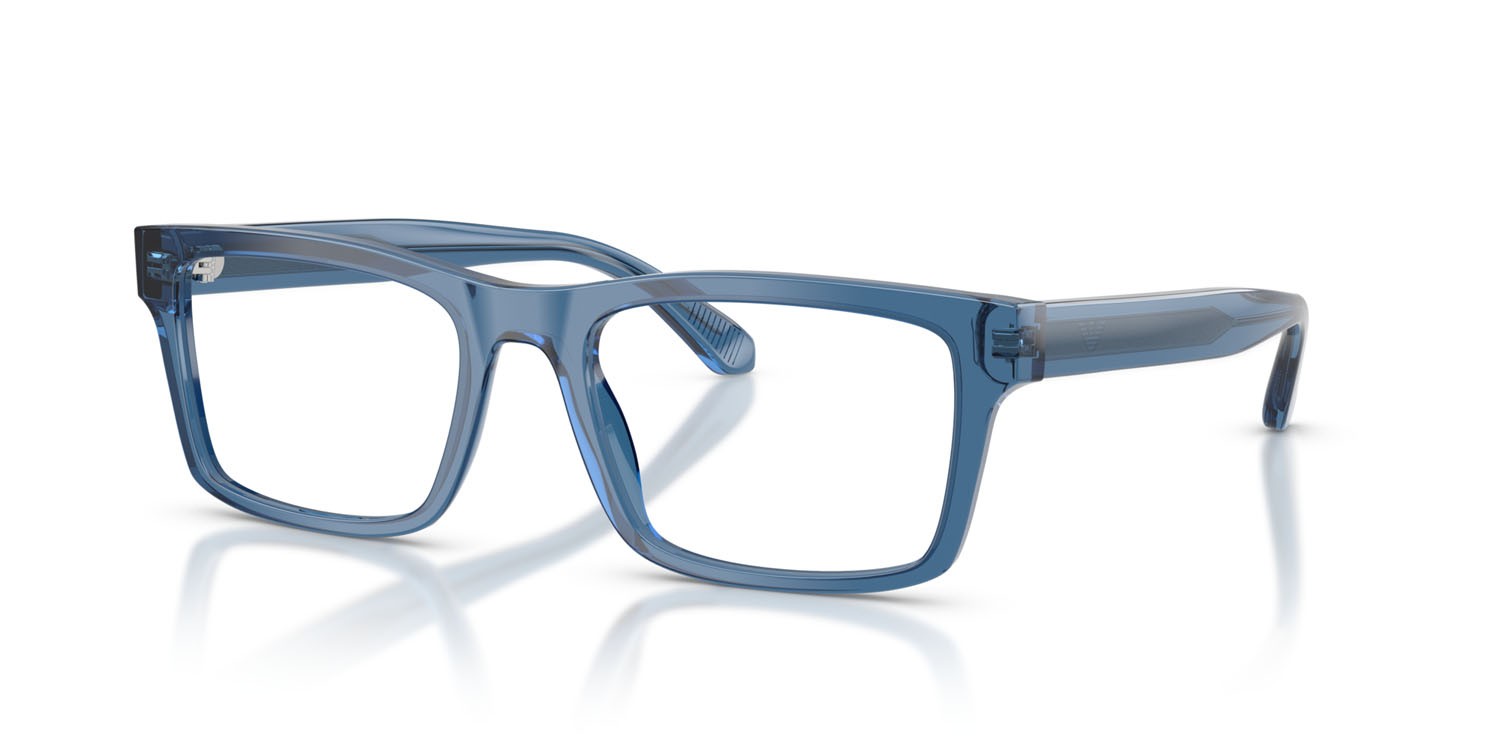 Occhiali da vista Emporio Armani EA 3254 (6247) colore blu trasparente lucido forma rettangolare lenti lente demo