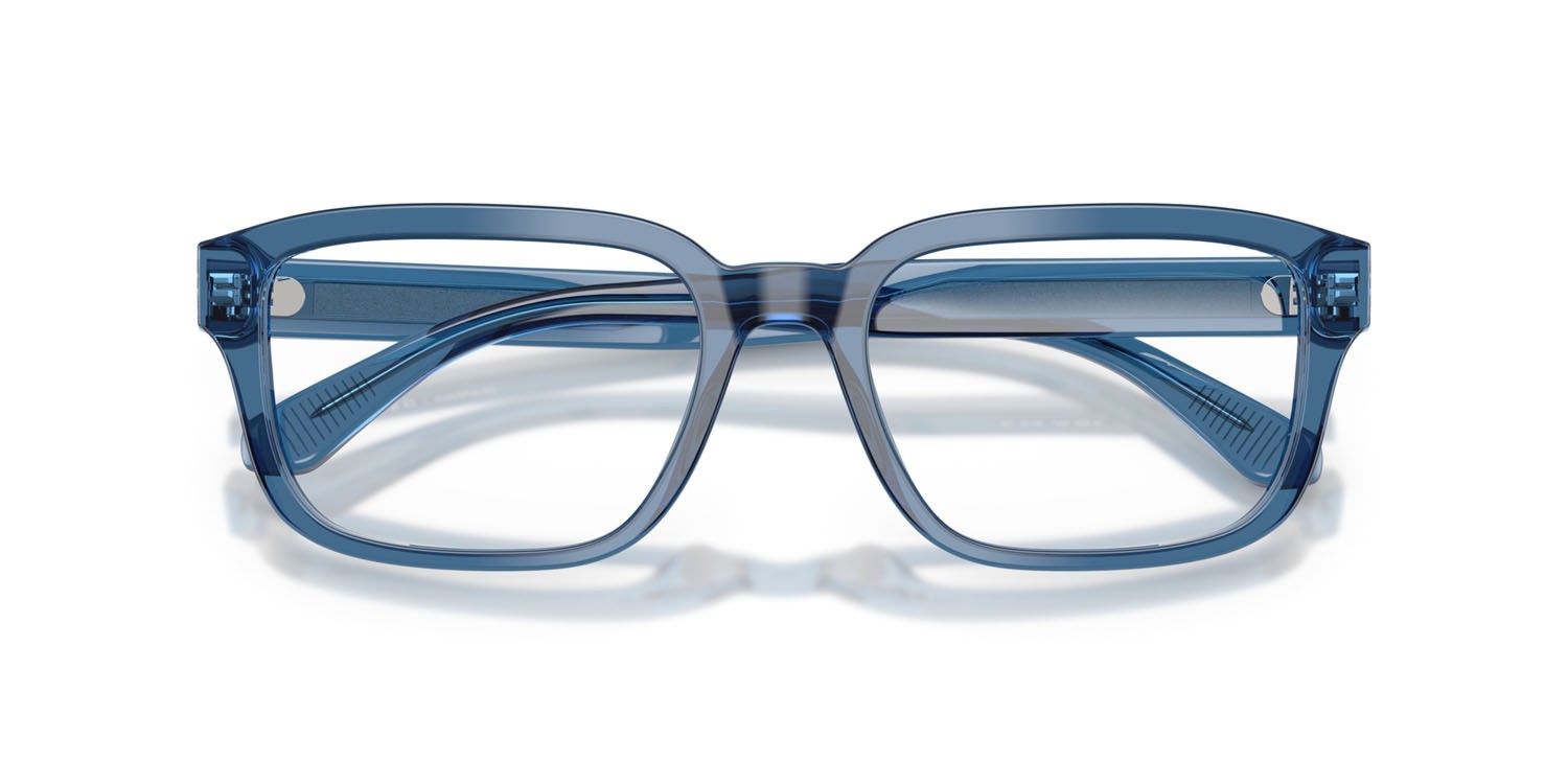 Occhiali da vista Emporio Armani EA 3255 (6247) colore blu trasparente lucido forma quadrato lenti lente demo
