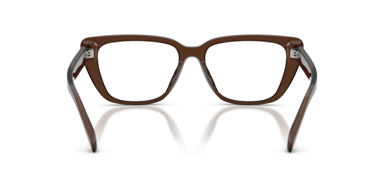 Eyeglasses Emporio Armani EA 3256U (6251) color marrone trasparente lucido shape cat eye lenses lente demo