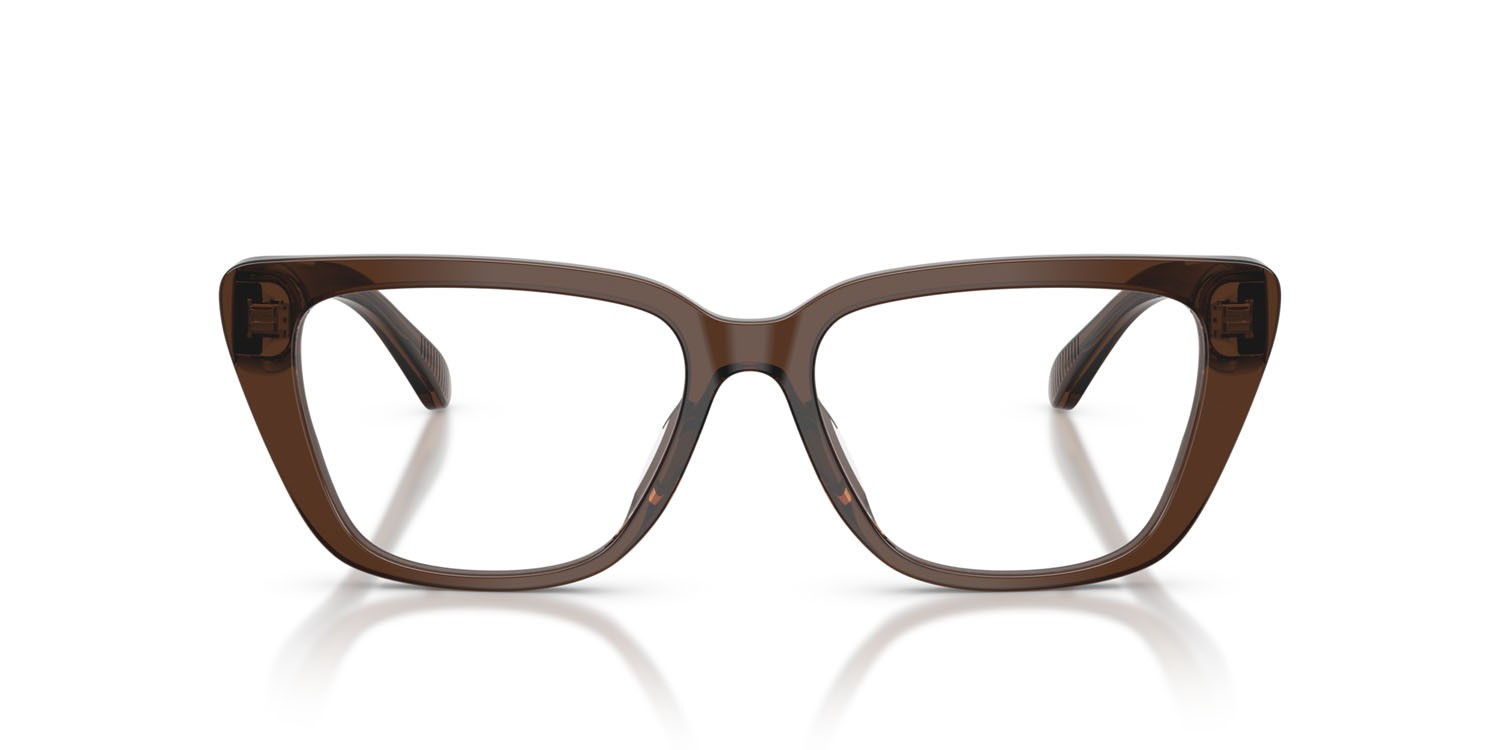 Eyeglasses Emporio Armani EA 3256U (6251) color marrone trasparente lucido shape cat eye lenses lente demo